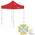 5' x 5' Red Rigid Pop-Up Tent Kit, Full-Color, Dynamic Adhesion (2 Locations)
